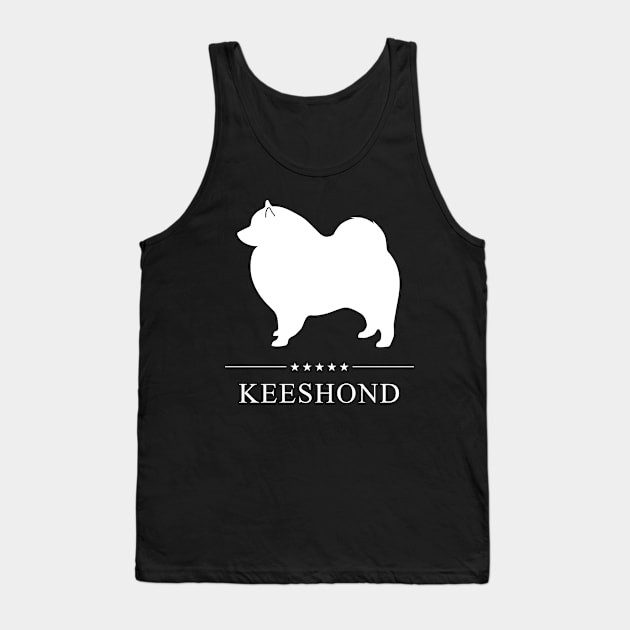 Keeshond Dog White Silhouette Tank Top by millersye